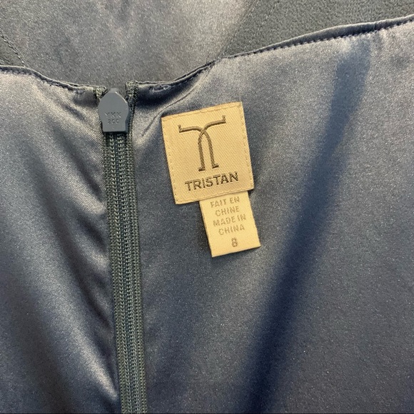 Tristan Size 8 Blue Silk Formal Dress - Picture 11 of 13